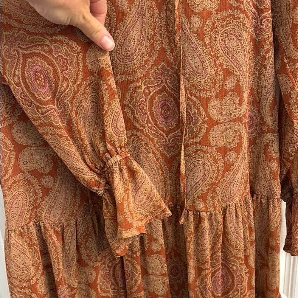 Paisley Ruffle Neck Dress - Picture 3 of 4